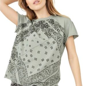 NWT We the free by FP green bandana print tee M